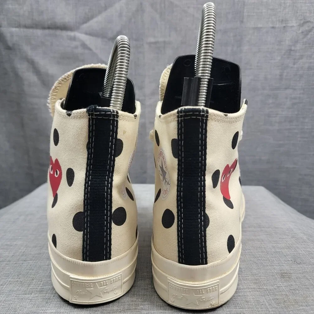 Converse Comme des Garcons PLAY Chuck 70 High Top Polka Dot Cream Wo's 9 Mens 7